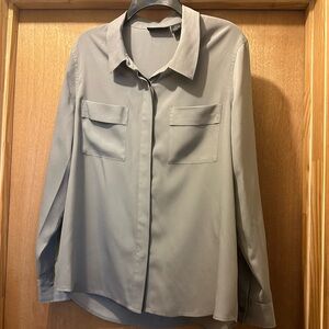 Chic Gray Button-Up Blouse